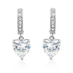 Load image into Gallery viewer, SO SEOUL Harley Huggie Heart-Shaped Diamond Simulant Single Diamante Row Drop Earrings
