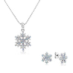 Load image into Gallery viewer, SO SEOUL &#39;Let it Snow&#39; Jewelry Set with Snowflake Aurore Boreale Crystal Pendant Necklace and Stud Earrings
