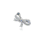 Load image into Gallery viewer, SO SEOUL Elegant Ribbon Bow Brooch with Aurore Boreale Austrian Crystals - Versatile Dainty Baby Pin for Hijabs and Kerongsang

