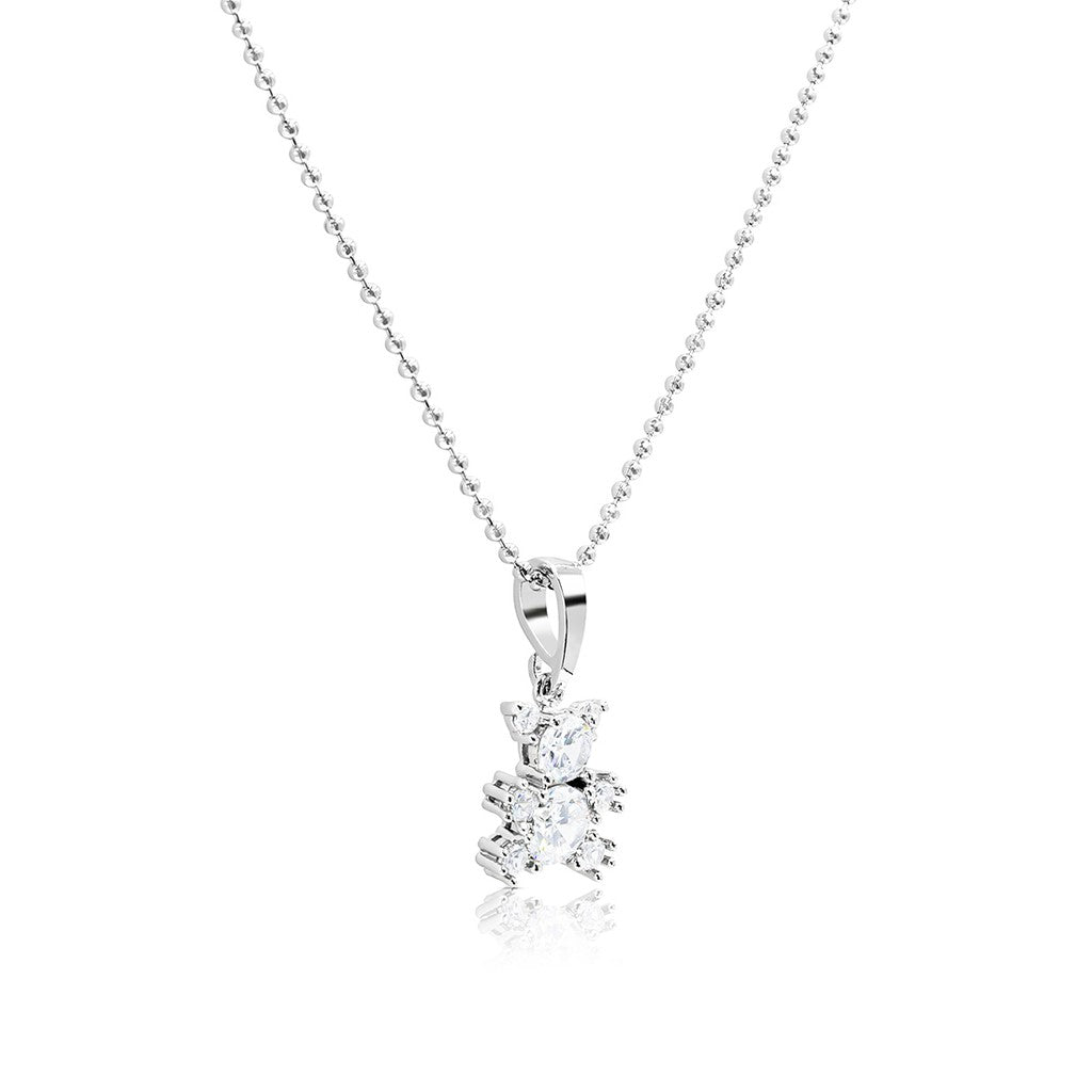 SO SEOUL Charming Teddy Bear Diamond Simulant Cubic Zirconia Jewelry Gift Set