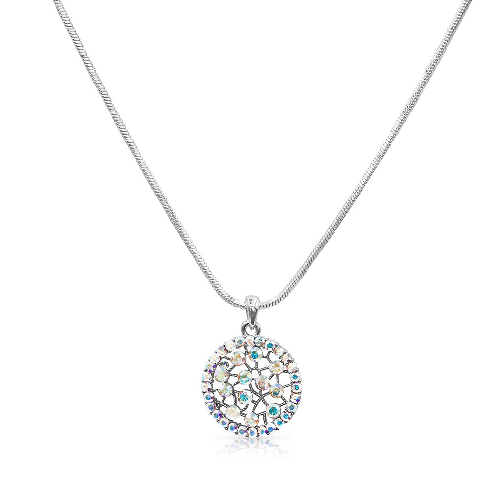 SO SEOUL Dream Catcher Aurore Boreale Austrian Crystal Pendant Necklace