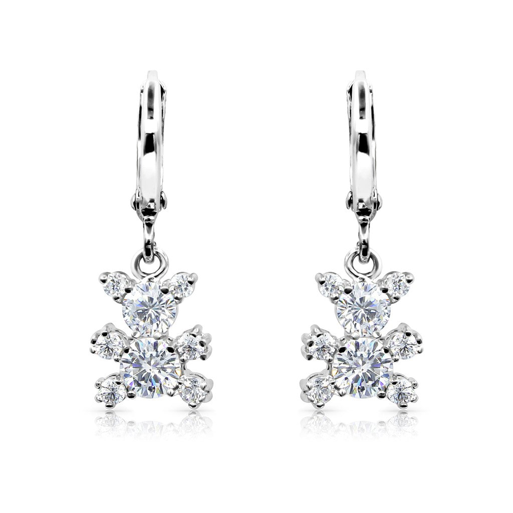 SO SEOUL Charming Teddy Bear Diamond Simulant Cubic Zirconia Jewelry Gift Set