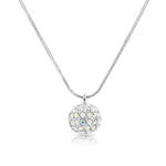 Load image into Gallery viewer, SO SEOUL Arwen Lollipop 3D Oversized Pavé Ball Swarovski® Aurore Boreale Crystal Pendant Chain Necklace
