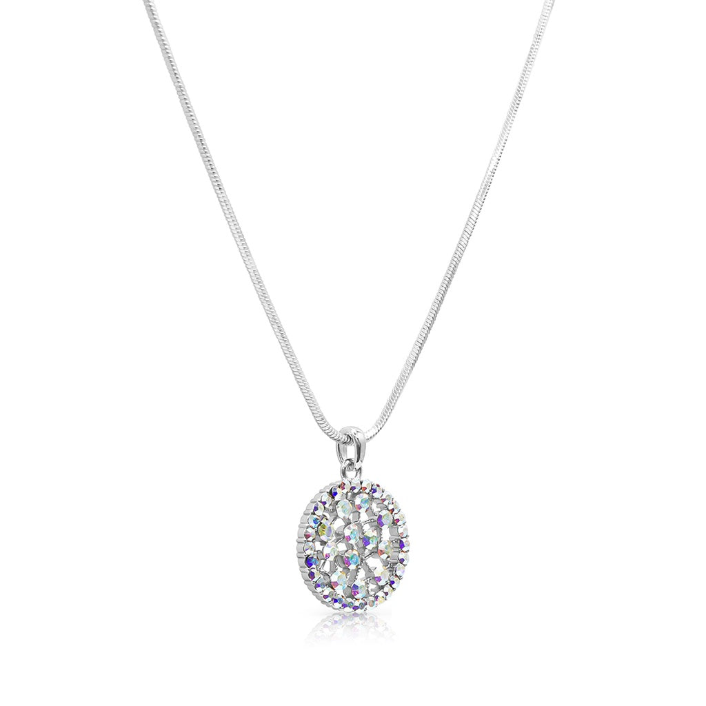 SO SEOUL Dream Catcher Aurore Boreale Austrian Crystal Pendant Necklace