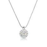 Load image into Gallery viewer, SO SEOUL Arwen Lollipop 3D Oversized Pavé Ball Swarovski® Aurore Boreale Crystal Pendant Chain Necklace
