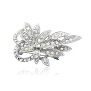 SO SEOUL Leilani Oversized Intertwined Wreath Bouquet Aurore Boreale Crystal Rollover Clasp Brooch