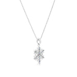 Load image into Gallery viewer, SO SEOUL &#39;Let it Snow&#39; Pendant Necklace with Snowflake Design in Aurore Boreale or Blue Austrian Crystals
