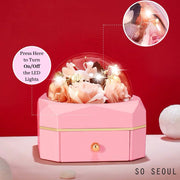 SO SEOUL Enchanted Deer LED Light Floral Jewelry Gift Box - Perfect for Special Occasions
