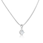 Load image into Gallery viewer, SO SEOUL Athena Solitaire Pendant Necklace with Round Brilliant Cut 0.5 - 2.0 CARAT Diamond Simulant Cubic Zirconia on a Sleek Chain
