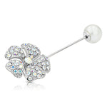 Load image into Gallery viewer, SO SEOUL Leilani Austrian Crystal Flower Lapel Pin with Pearl Detail

