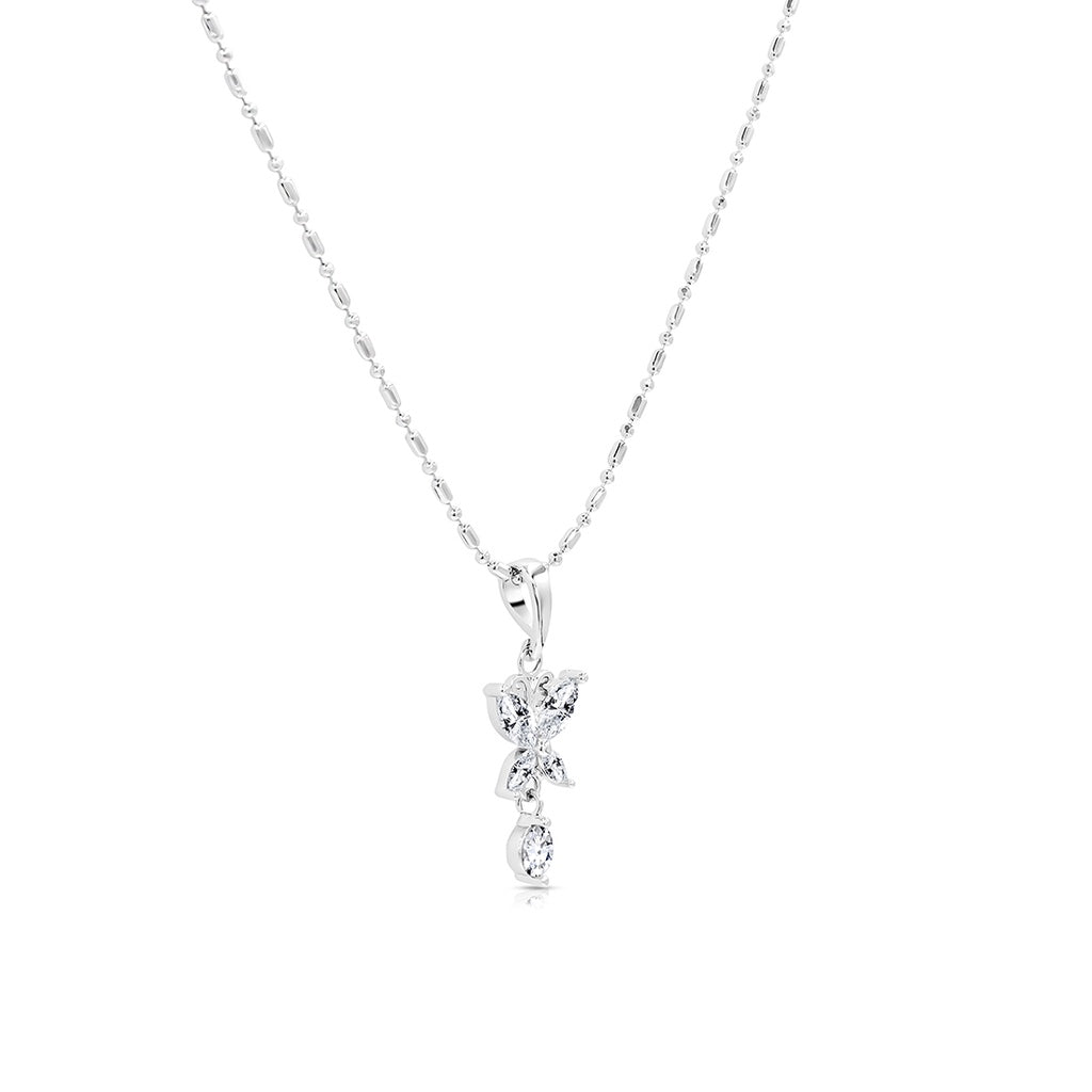 SO SEOUL Caria Dazzling Butterfly Diamond Simulant Zirconia Pendant Necklace