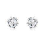 Load image into Gallery viewer, SO SEOUL Atlas Sphere Dainty Diamond Simulant Cubic Zirconia Encrusted Round Stud Earrings
