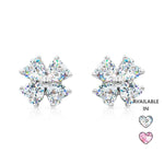 Load image into Gallery viewer, SO SEOUL &#39;Alette&#39; Signature Snowflake Clover Dual-Toned Cubic Zirconia Stud Earrings
