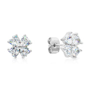 SO SEOUL 'Alette' Signature Snowflake Clover Dual-Toned Cubic Zirconia Stud Earrings