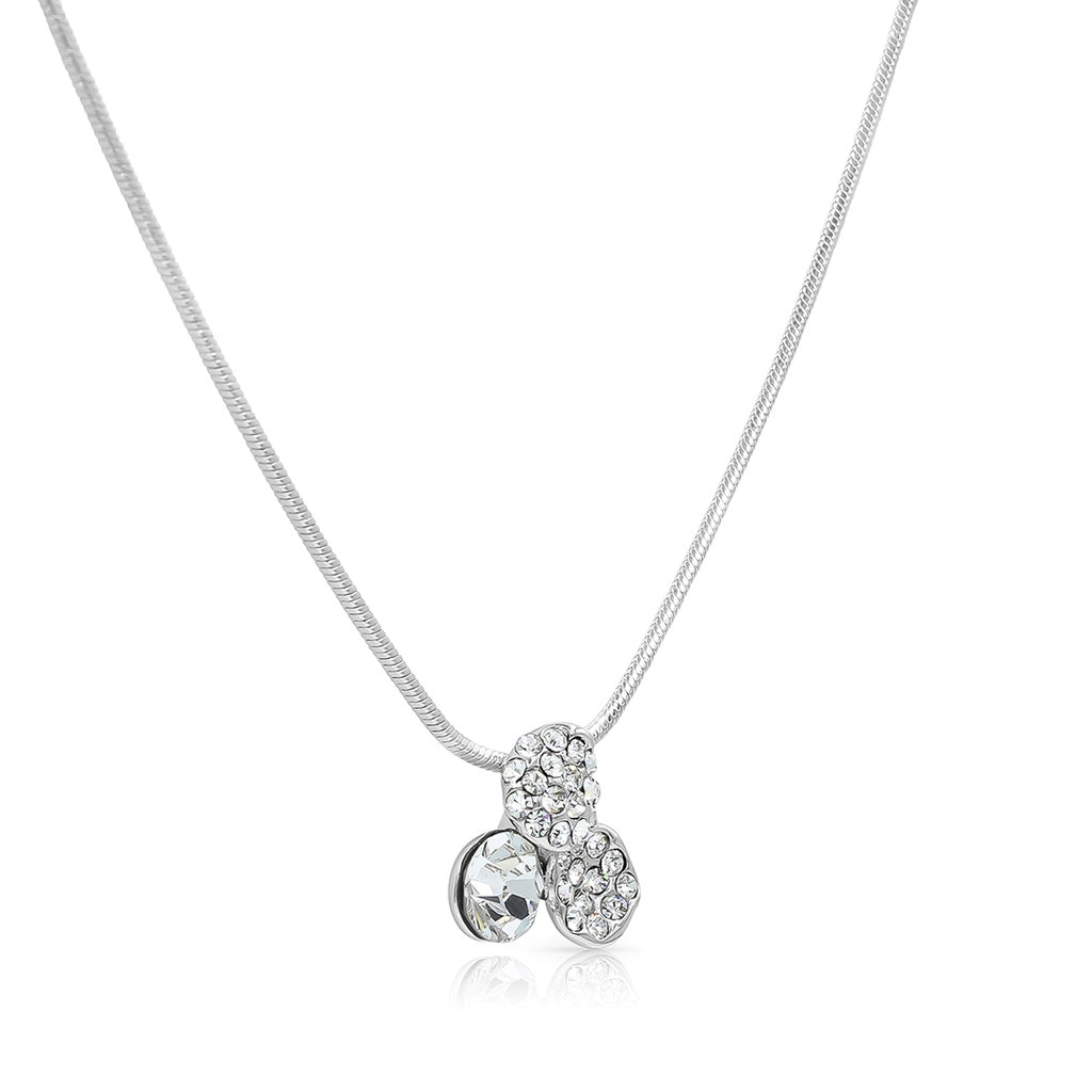 SO SEOUL Petal-Inspired White or Montana Blue Austrian Crystal Pendant Necklace