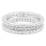 Load image into Gallery viewer, SO SEOUL Annecy Wide Band Single Row Silver Ring with White Austrian Crystals Encrusted
