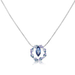 Load image into Gallery viewer, SO SEOUL Montana Blue and Lavender Swarovski® Crystal Halo Jewelry Set
