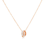 Load image into Gallery viewer, SO SEOUL Aurelia Interlocking Round &amp; Circle Pendant with White Austrian Crystal Accents Rose Gold Necklace
