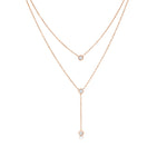 Load image into Gallery viewer, SO SEOUL Attract Y Double-Tier Rose Gold Necklace with White Austrian Crystal Accents
