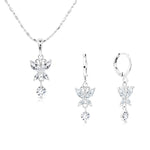 Load image into Gallery viewer, SO SEOUL Caria Dazzling Butterfly Diamond Simulant Zirconia Hoop Earrings and Pendant Necklace Set
