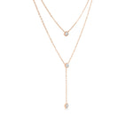 Load image into Gallery viewer, SO SEOUL Attract Y Double-Tier Rose Gold Necklace with White Austrian Crystal Accents
