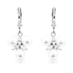 Load image into Gallery viewer, SO SEOUL Everleigh Trilliant Pearl with Marquise Cut Diamond Simulant Cubic Zirconia Hoop Earrings or Clip-On Earrings
