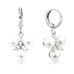 Load image into Gallery viewer, SO SEOUL Everleigh Trilliant Pearl with Marquise Cut Diamond Simulant Cubic Zirconia Hoop Earrings or Clip-On Earrings
