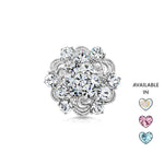 Load image into Gallery viewer, SO SEOUL Leilani Blossom Brooch – Elegant Austrian Crystal Cluster Kerongsang Pin for Hijab
