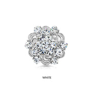 SO SEOUL Leilani Blossom Brooch – Elegant Austrian Crystal Cluster Kerongsang Pin for Hijab