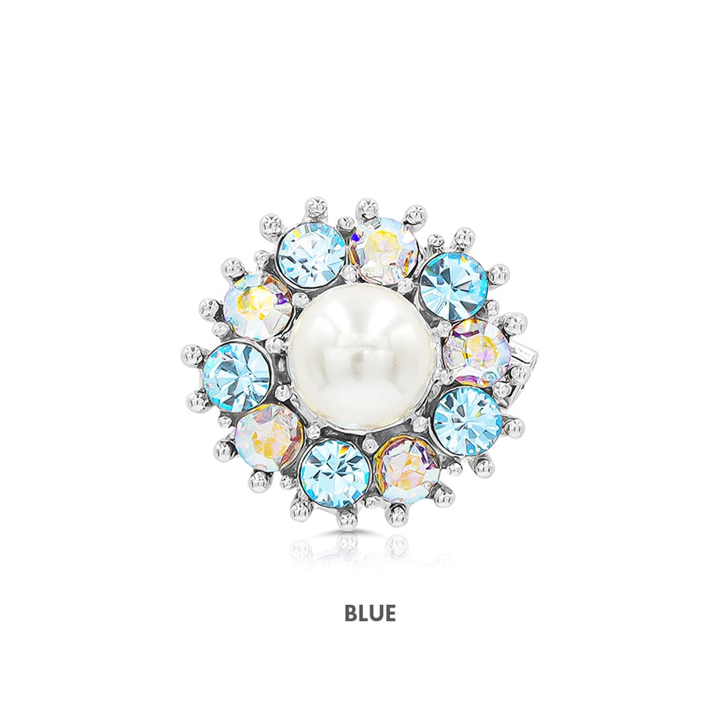 SO SEOUL Signature Pearl - Austrian Crystal Mini Brooch & Hijab Pin in Assorted Colors