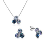 Load image into Gallery viewer, SO SEOUL Glimmering Petal Austrian Crystal Stud Earrings and Pendant Chain Necklace Gift Set
