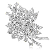 SO SEOUL Ioni Oversized Maple Leaf Aurore Boreale Crystal Rollover Clasp Brooch