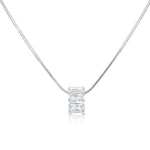 Load image into Gallery viewer, SO SEOUL Aurelia Timeless Triple Rolling Barrel with Diamond Simulant Cubic Zirconia Pendant Necklace
