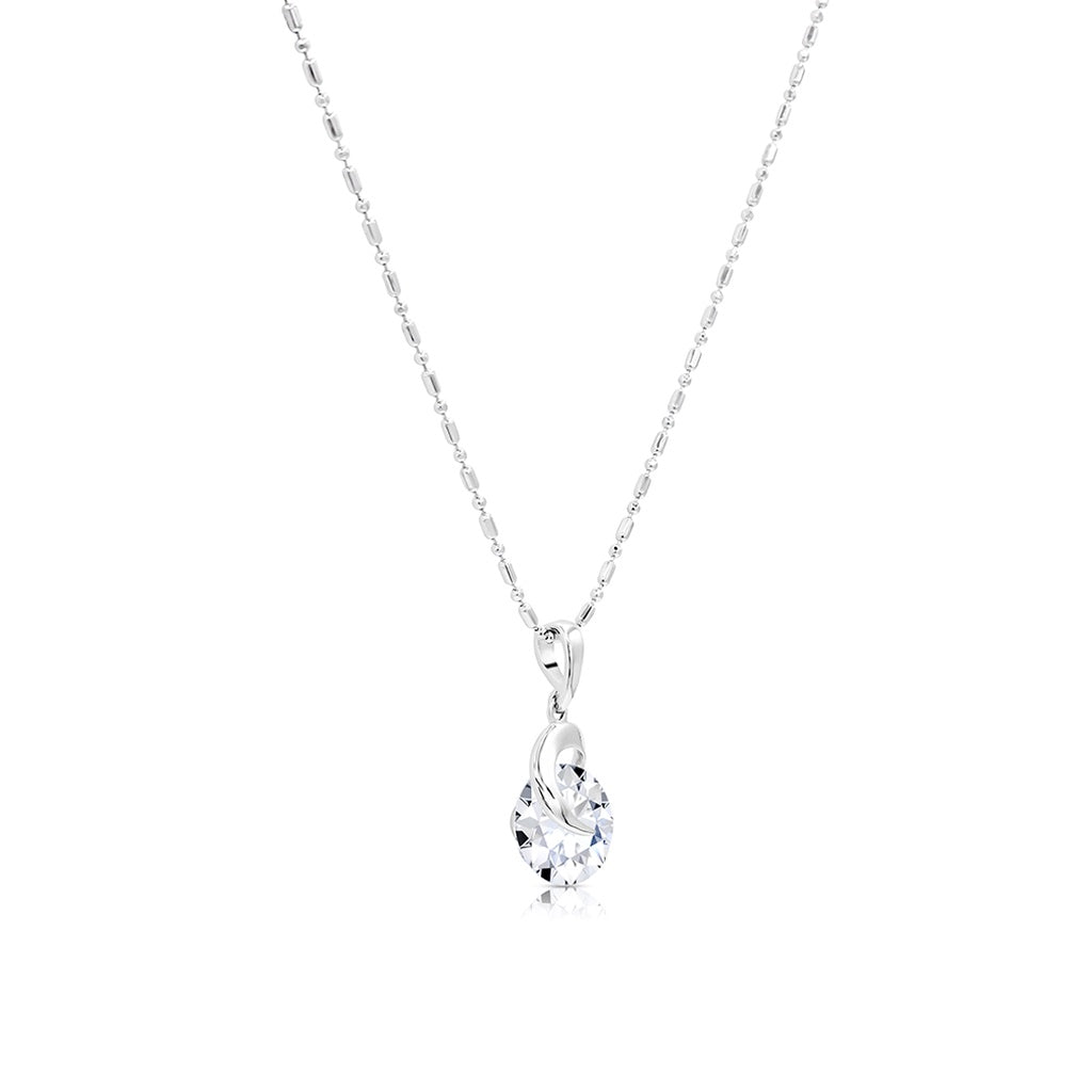 SO SEOUL Callista Elegance Infinite Loop Diamond Simulant Cubic Zirconia Pendant Necklace