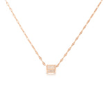 Load image into Gallery viewer, SO SEOUL Aurelia Timeless Hexagonal Barrel with Diamond Simulant Cubic Zirconia in Rose Gold Pendant Necklace

