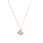 Load image into Gallery viewer, SO SEOUL Enchanted Rose Gold Seashell-Inspired Pearl and Cubic Zirconia Pendant Necklace
