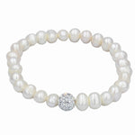 Load image into Gallery viewer, SO SEOUL Elegance Freshwater Pearl and Austrian Crystal Stretch Bracelet
