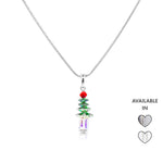 Load image into Gallery viewer, SO SEOUL &#39;Let it Snow&#39; Christmas Tree Necklace with Swarovski® Aurore Boreale and Black Crystal Options
