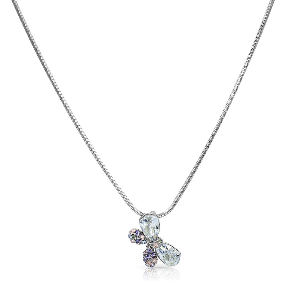 SO SEOUL Caria Butterfly Moonlight or Blue Shade Swarovski® Crystal Pendant Necklace