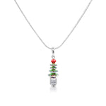 Load image into Gallery viewer, SO SEOUL &#39;Let it Snow&#39; Christmas Tree Necklace with Swarovski® Aurore Boreale and Black Crystal Options
