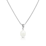 Load image into Gallery viewer, SO SEOUL Elegant White Baroque Freshwater Pearl Pendant Chain Necklace
