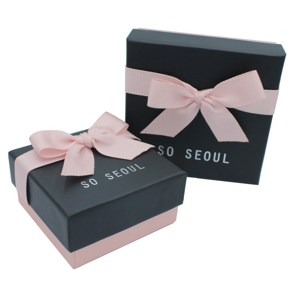 SO SEOUL Graceful Lifelong Ribbon Bow Mini Brooch with Austrian Crystals, Kerongsang Pin - Available in White, Aurore Boreale, Turquoise, and Pink