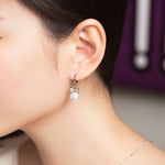 Load image into Gallery viewer, SO SEOUL Elegant Pearl and Diamond Simulant Ribbon Hoop Earrings and Pendant Necklace Set
