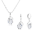 Load image into Gallery viewer, SO SEOUL Callista Elegance Infinite Loop Diamond Simulant Cubic Zirconia Earrings and Necklace Set

