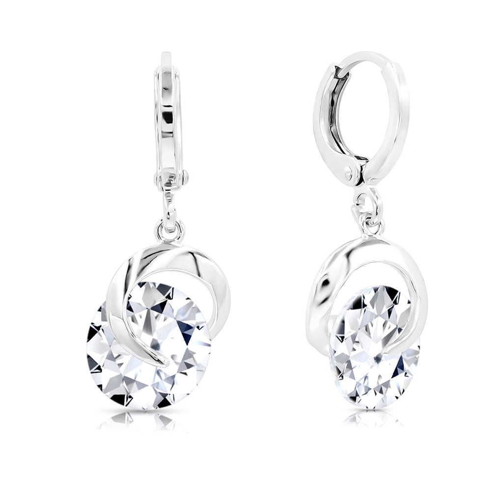 SO SEOUL Callista Elegance Infinite Loop Diamond Simulant Cubic Zirconia Earrings and Necklace Set