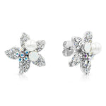 Load image into Gallery viewer, Starfish Pearl Aurore Boreale Austrian Crystal Pendant Necklace and Stud Earrings Set

