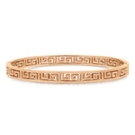 Load image into Gallery viewer, SO SEOUL Rose Gold Greek Key Meander Hinged Bangle
