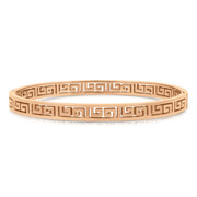 SO SEOUL Rose Gold Greek Key Meander Hinged Bangle