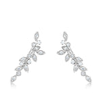 Load image into Gallery viewer, SO SEOUL &#39;Leilani&#39; Floral Diamond Simulant Cubic Zirconia Ear Climber Earrings
