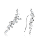 Load image into Gallery viewer, SO SEOUL &#39;Leilani&#39; Floral Diamond Simulant Cubic Zirconia Ear Climber Earrings

